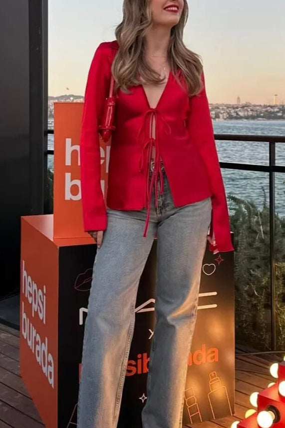 Bow Detail Satin Blouse