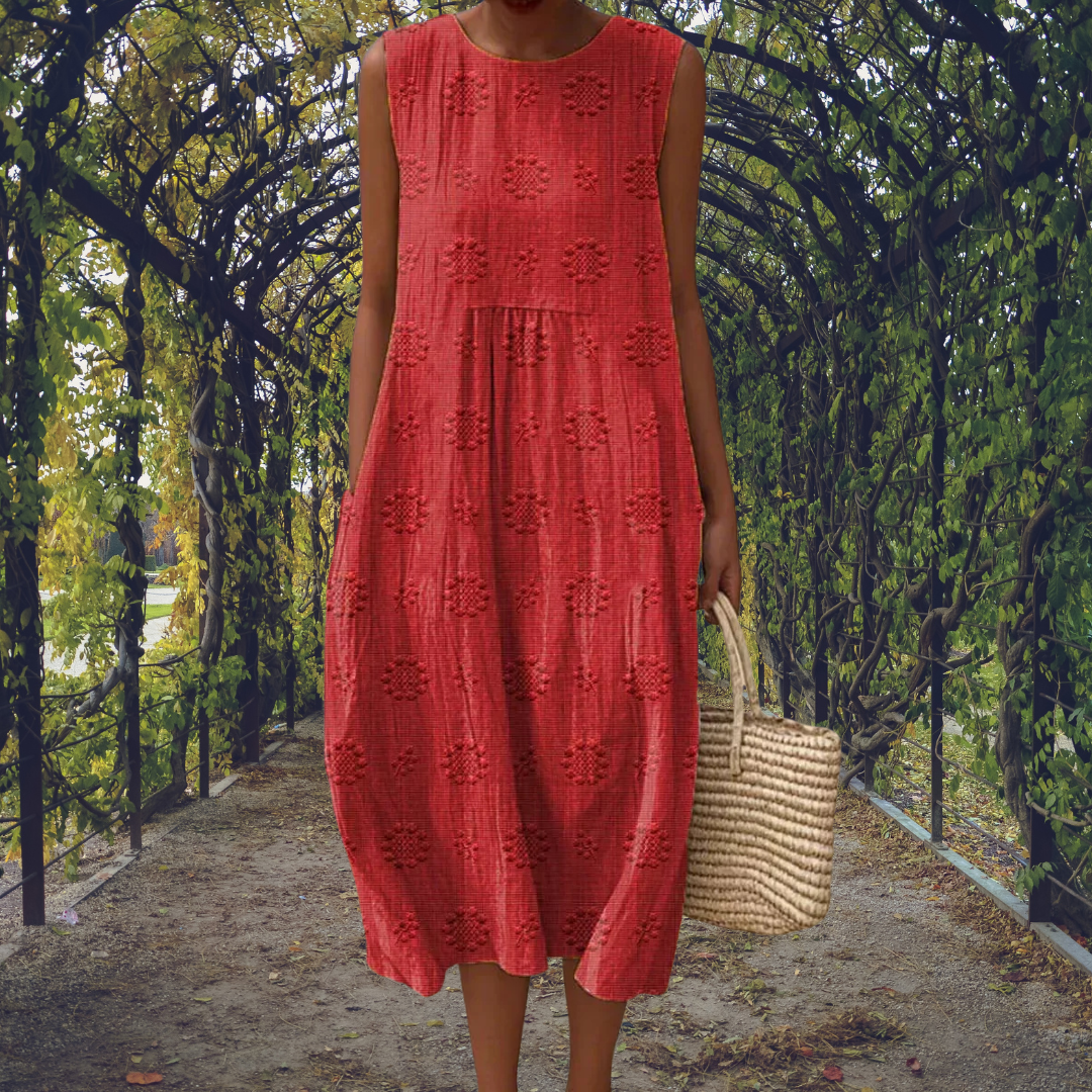 Eyelet Embroidered Sleeveless Midi Dress 6