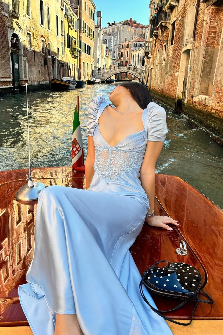 Charming A Line Sweetheart Grey Blue Long Party Dress with Lace