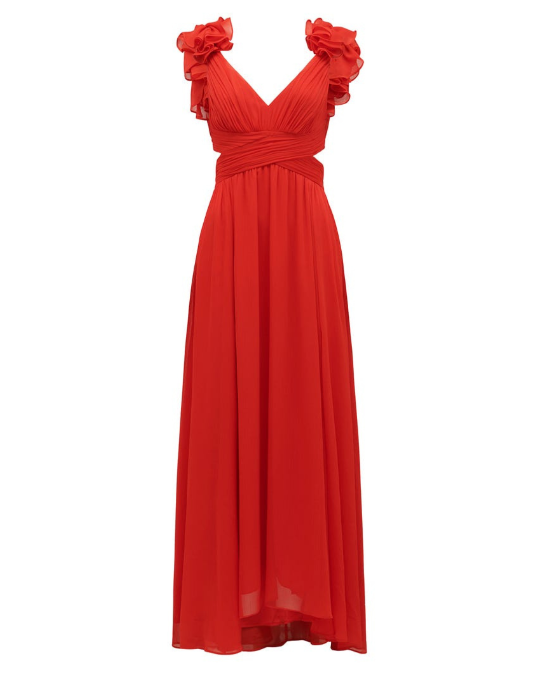 Ruffle Shoulder Maxi Dress - Fashionpara