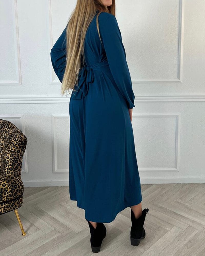 Lace Square Neck Corset Waist A-Line Midi Dress - View 11