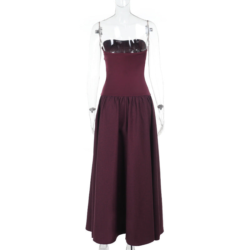 Strapless Shirred Drop-Waist A-Line Maxi Dress 5
