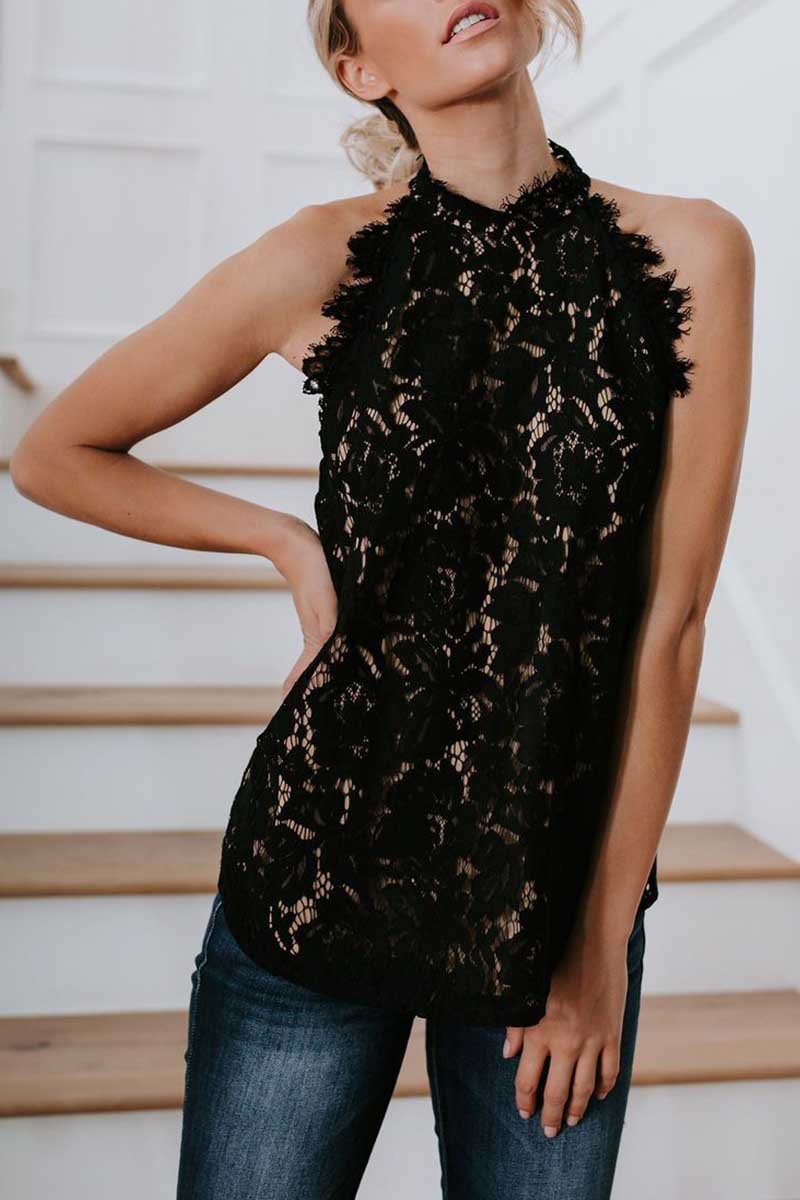 Florcoo Sexy Cutout  Lace Tops - Fashionpara