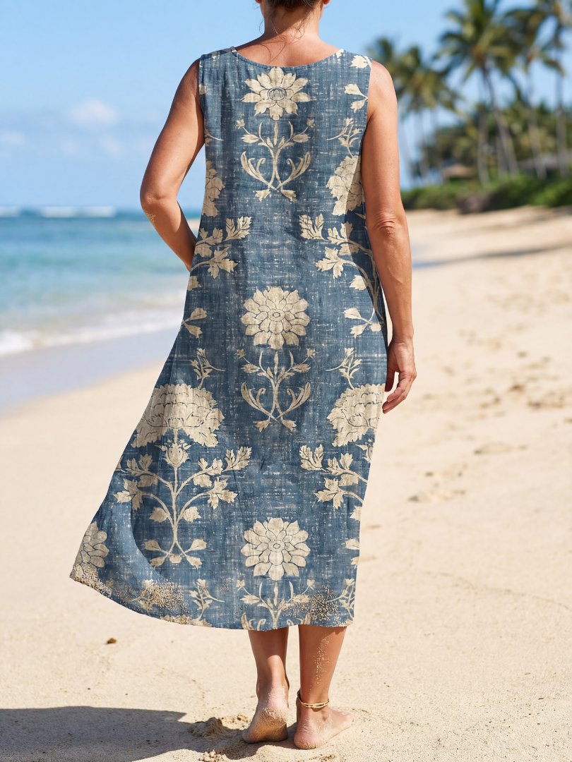 Floral Print Sleeveless Midi Dress 5