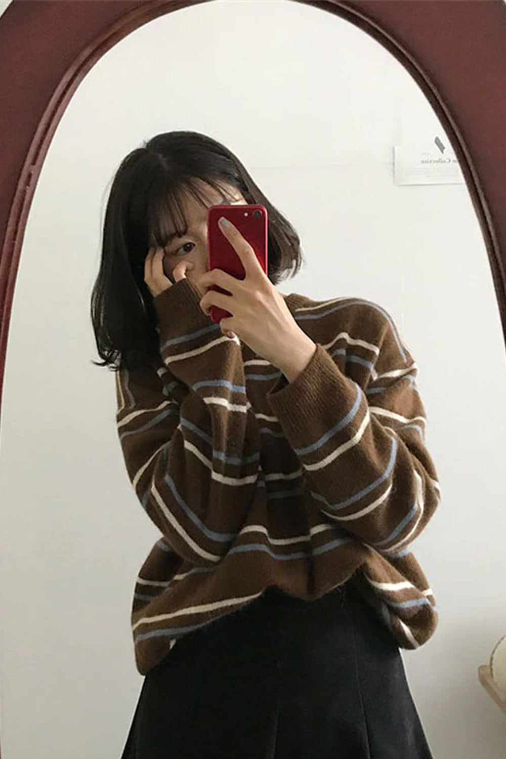 KittenAlarm - Loose O-Neck Knitted Striped Sweater