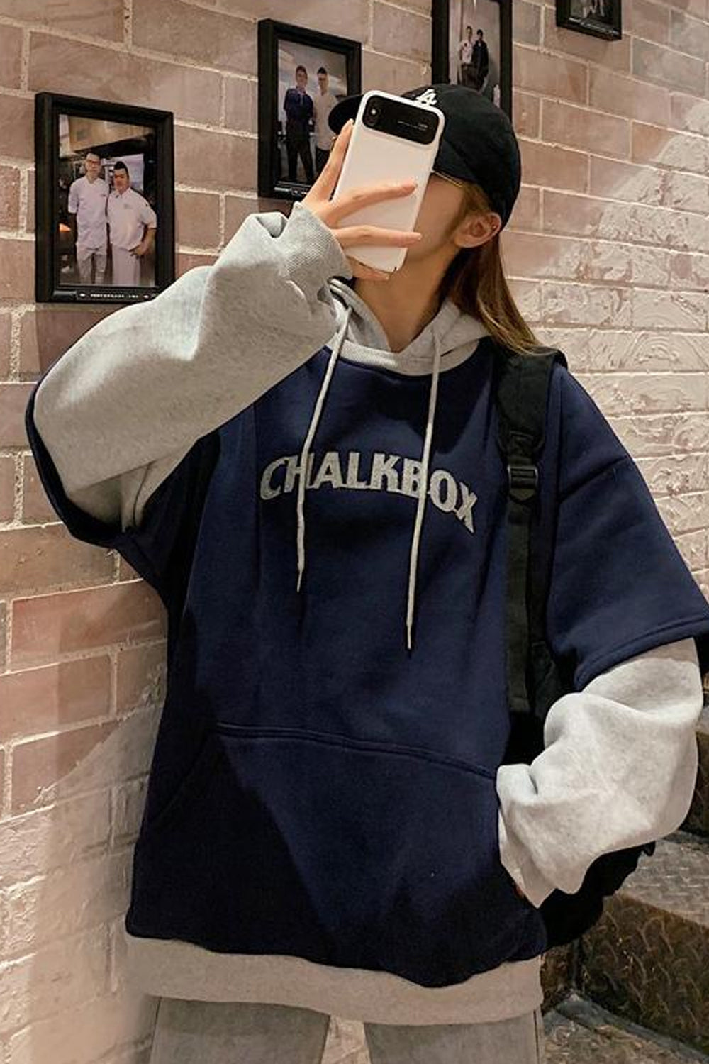 KittenAlarm - Long Sleeve Letters Printed Two Colors Hoodie