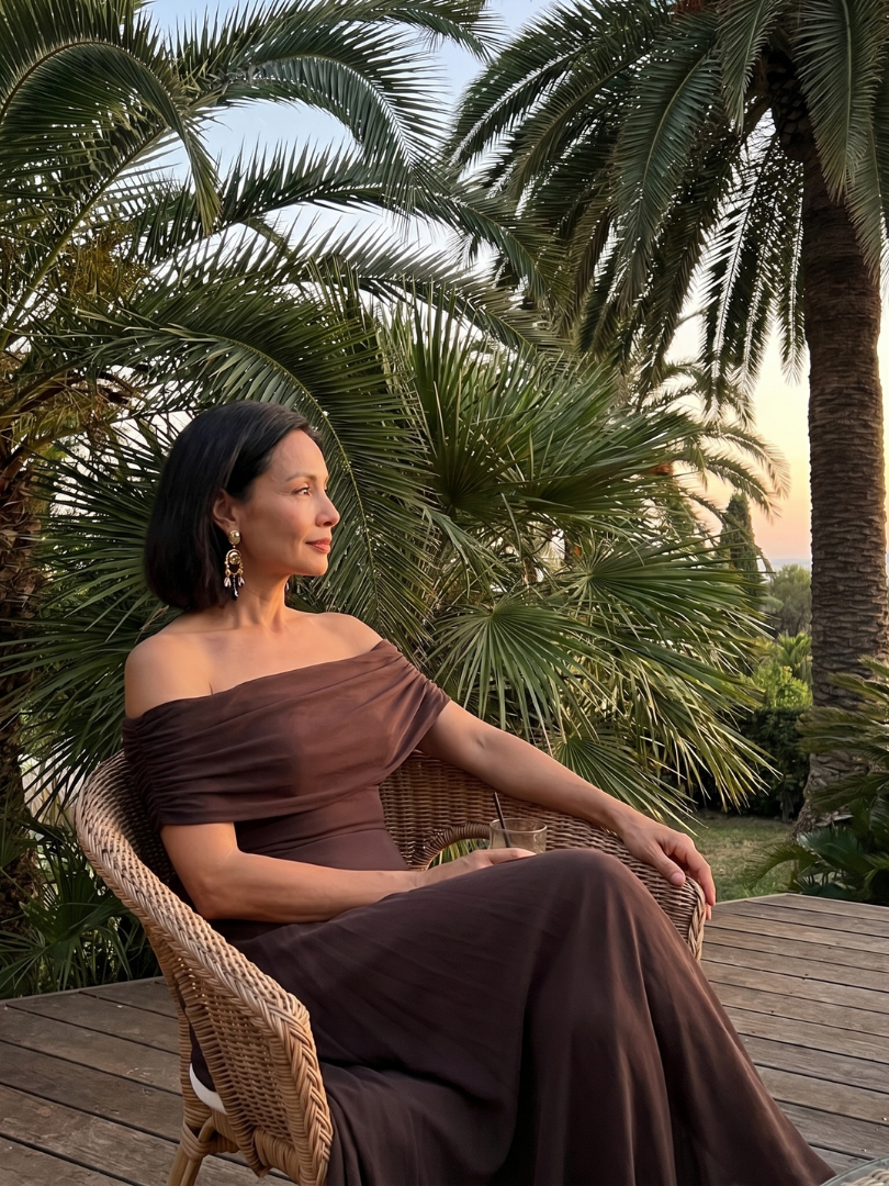 Off Shoulder Ruched Foldover A-Line Maxi Dress 9