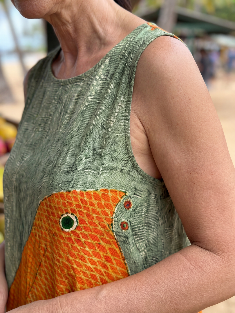 Octopus Print Sleeveless Midi Dress 4