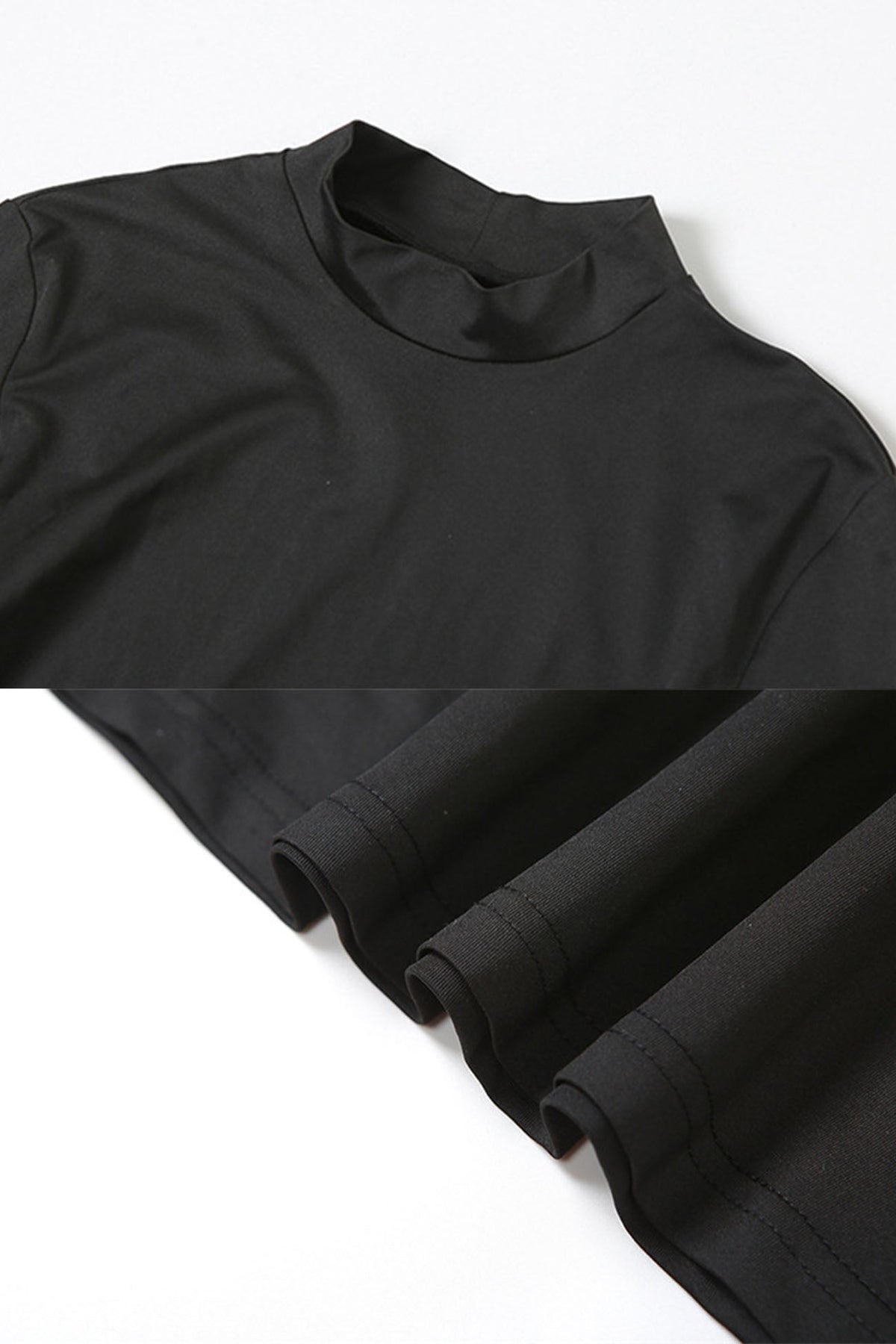 High-Neck Long Sleeve Open-Back Fishtail Maxi Gown