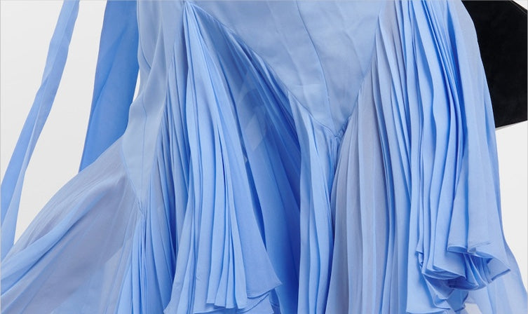 Vintage Party Midi Dress With Stole - Blue - Fashionpara