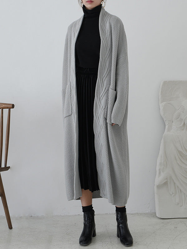 Diamond Long Cardigan Sweater with Pocket 2