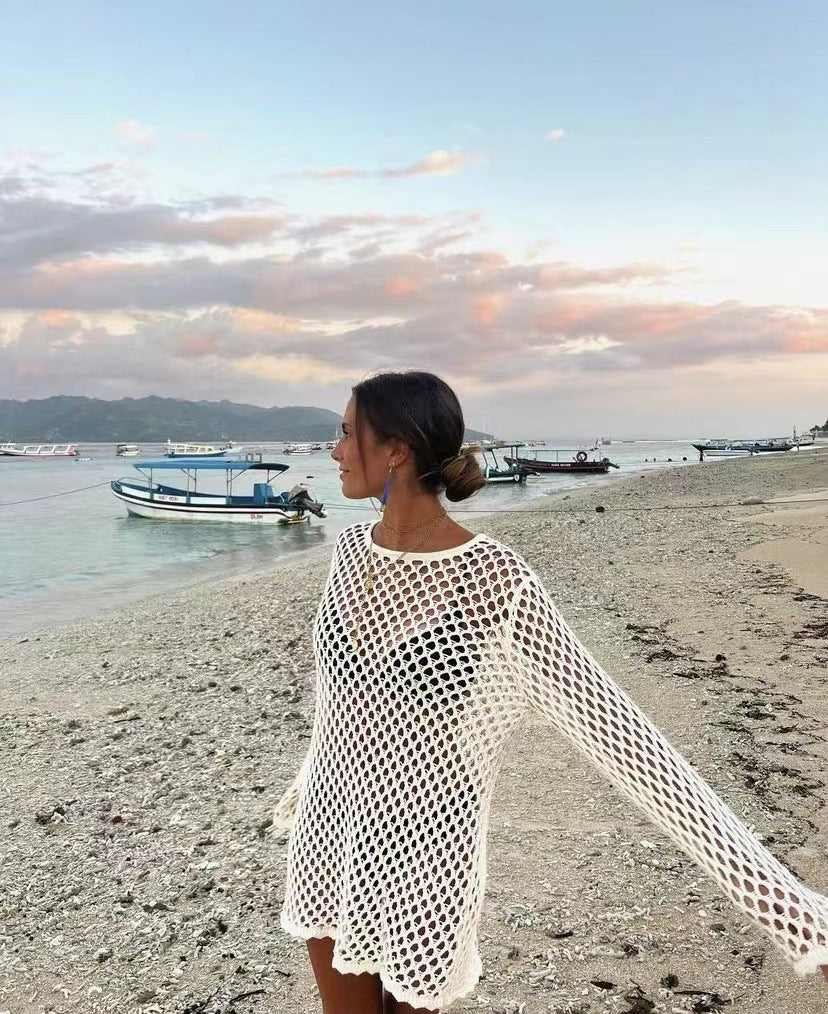 Brunei Cover Up Dress - White - Fashionpara