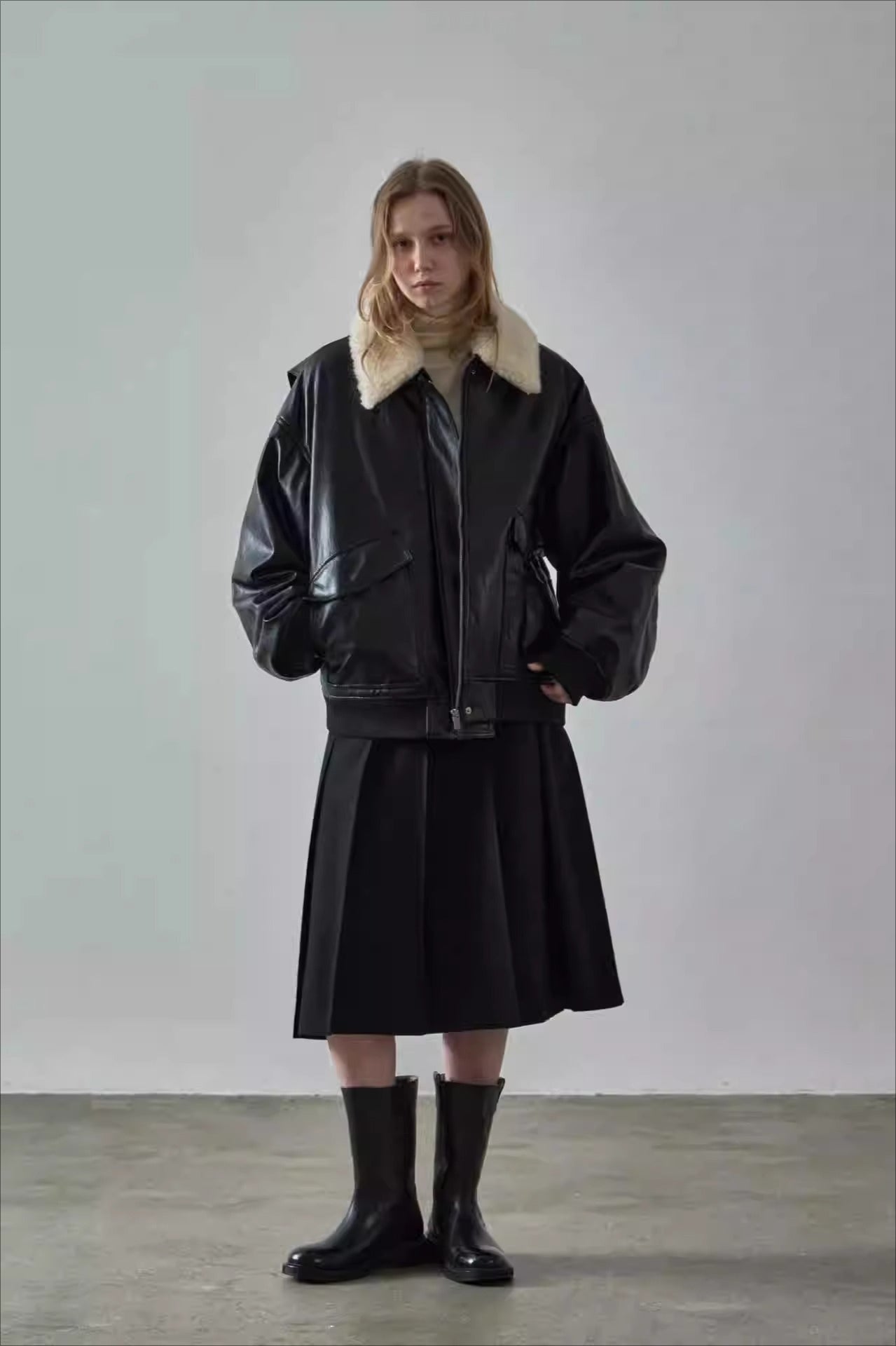 Spring Oversized Faux Leather Coat for Chic Layering