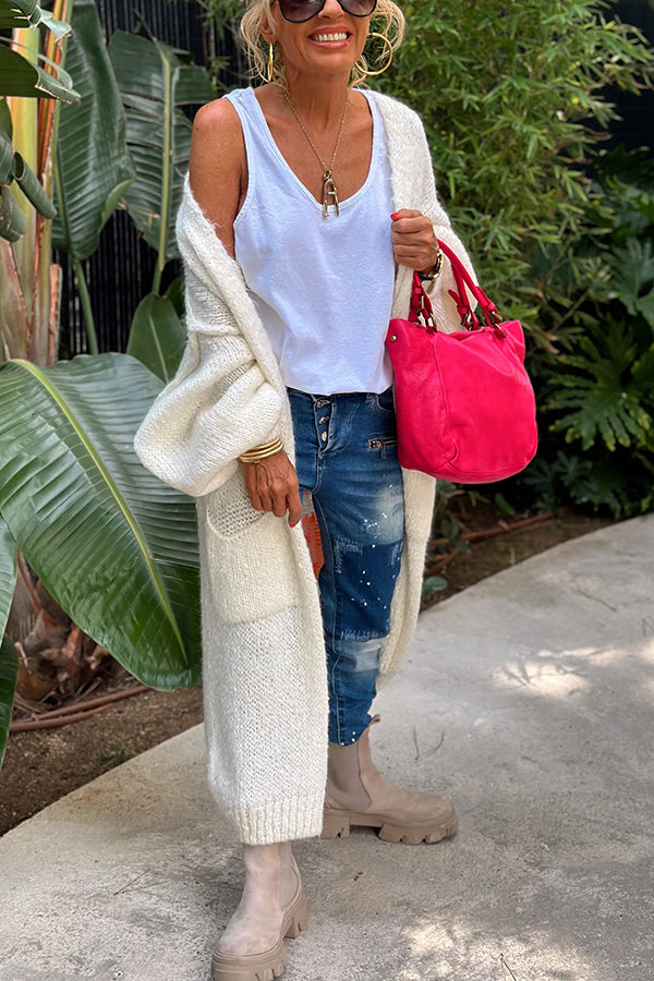 Calling for Love Back Oversized Midi Cardigan with Pockets