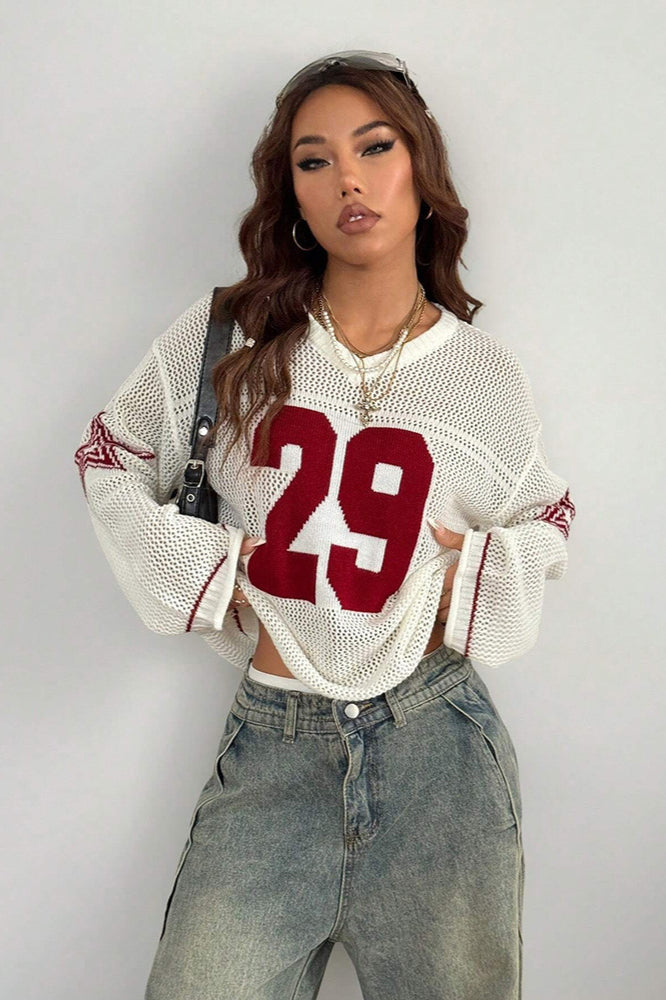 PrincessAce V-Neck Long Sleeve Knit Sweater for Elegance