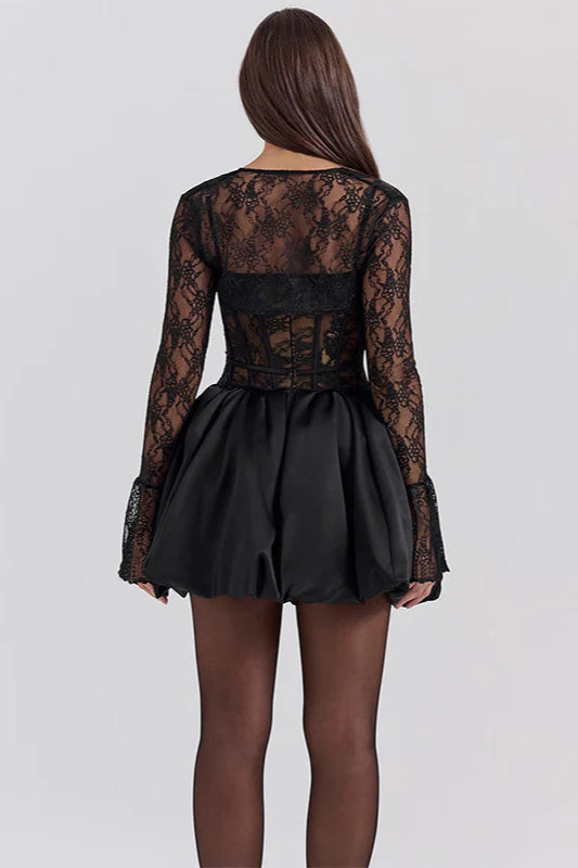 Lace Backless A-Line Slim Fit  Party Dress