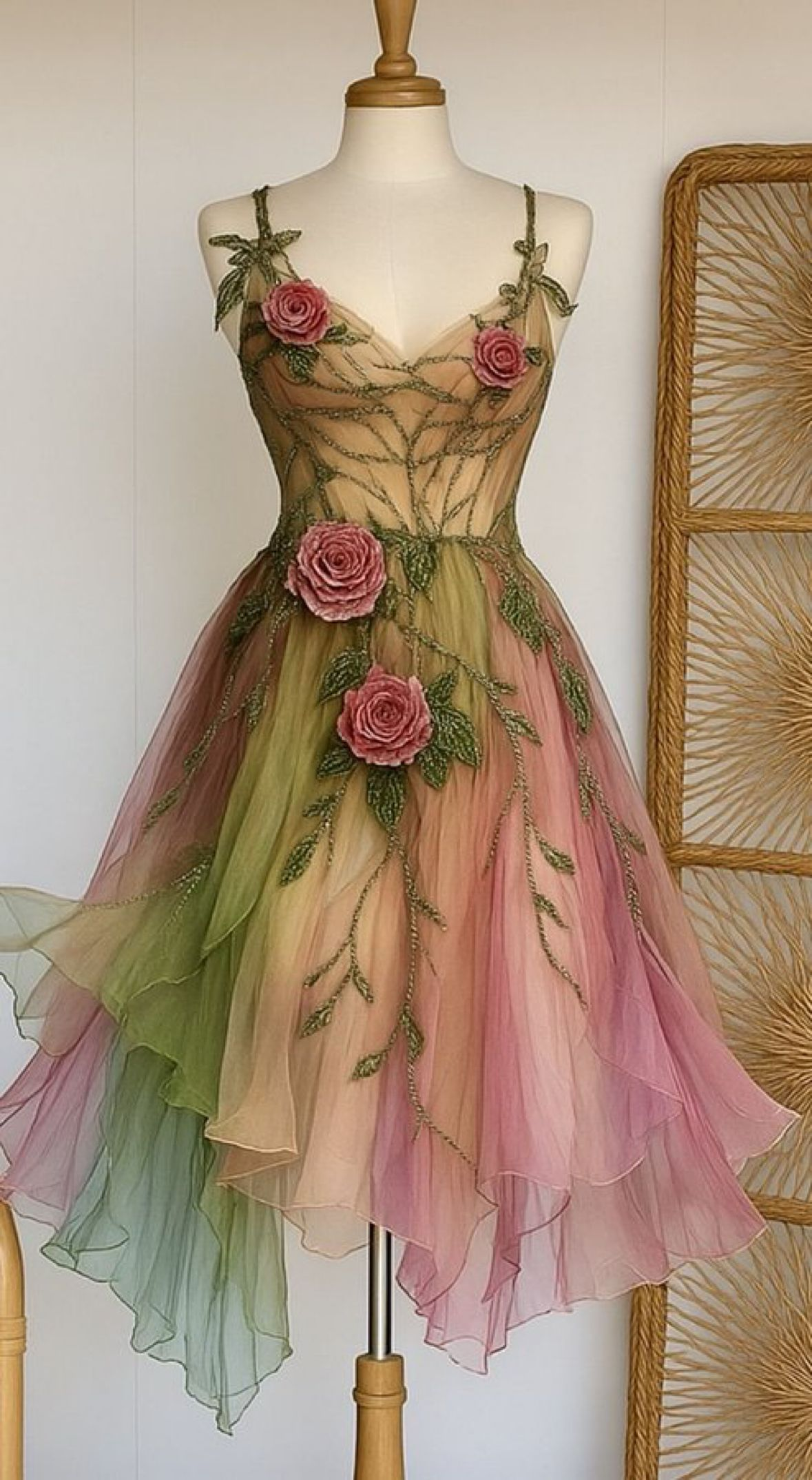 Colorful A Line Vintage Prom Dresses With Flora Evening Dress Birthday Dress - Fashionpara