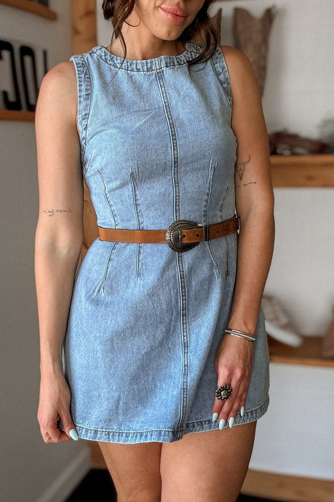 Western Style Slim Denim Dress