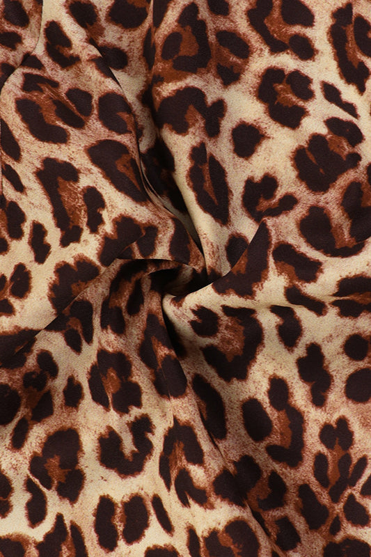 Backless Deep V Leopard Vacation Maxi Dress