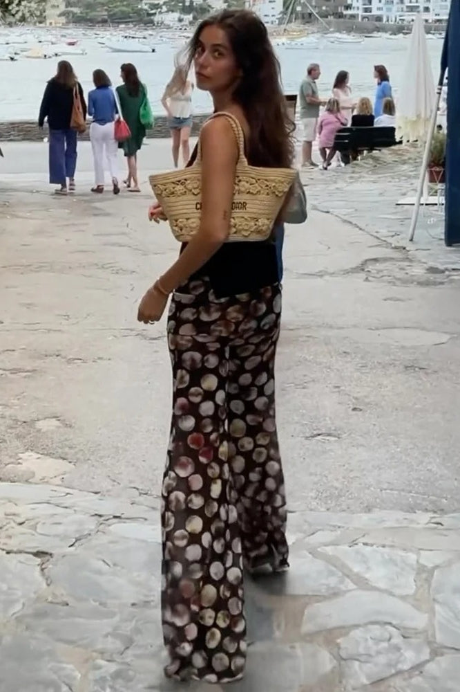 Leopard Print Wide Leg Trousers