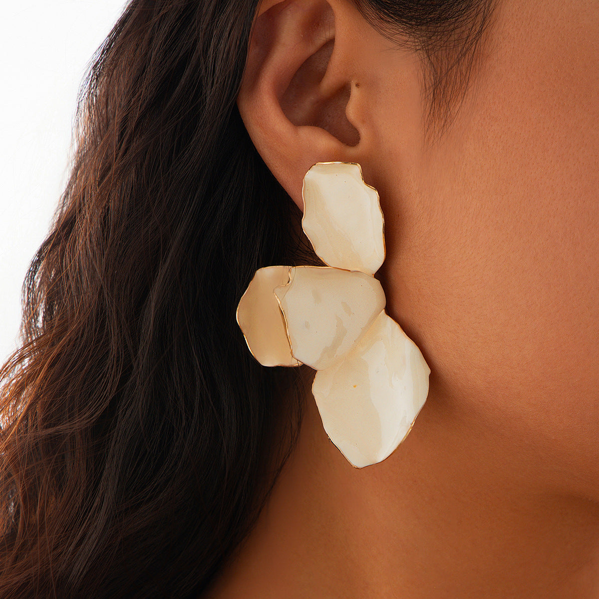 Ombre Printed Flower Earrings