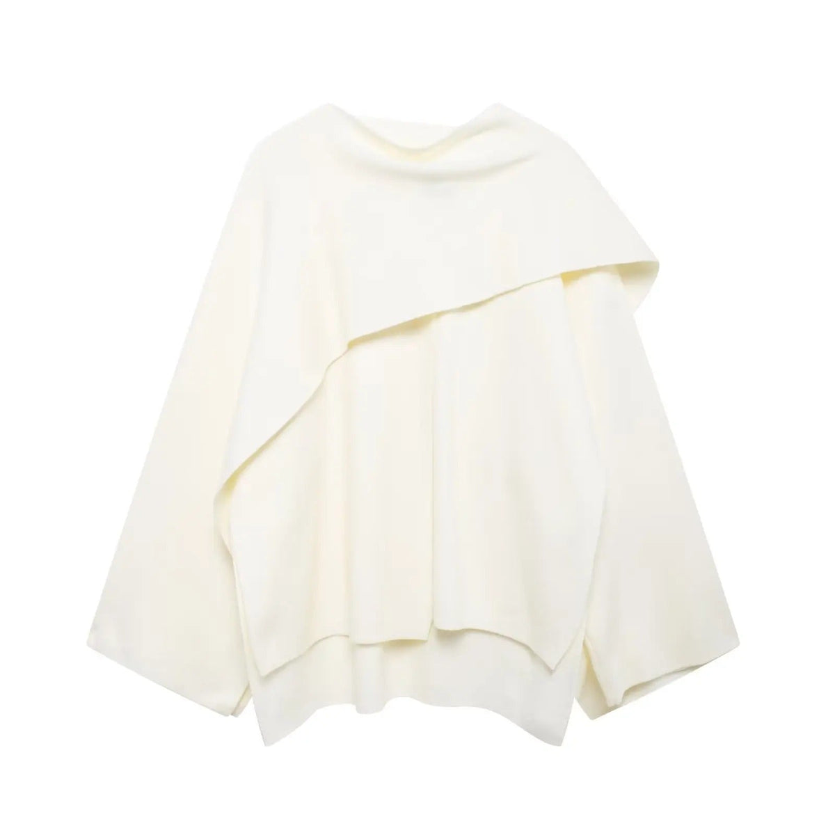 Draped Front Knit Cape Poncho 4