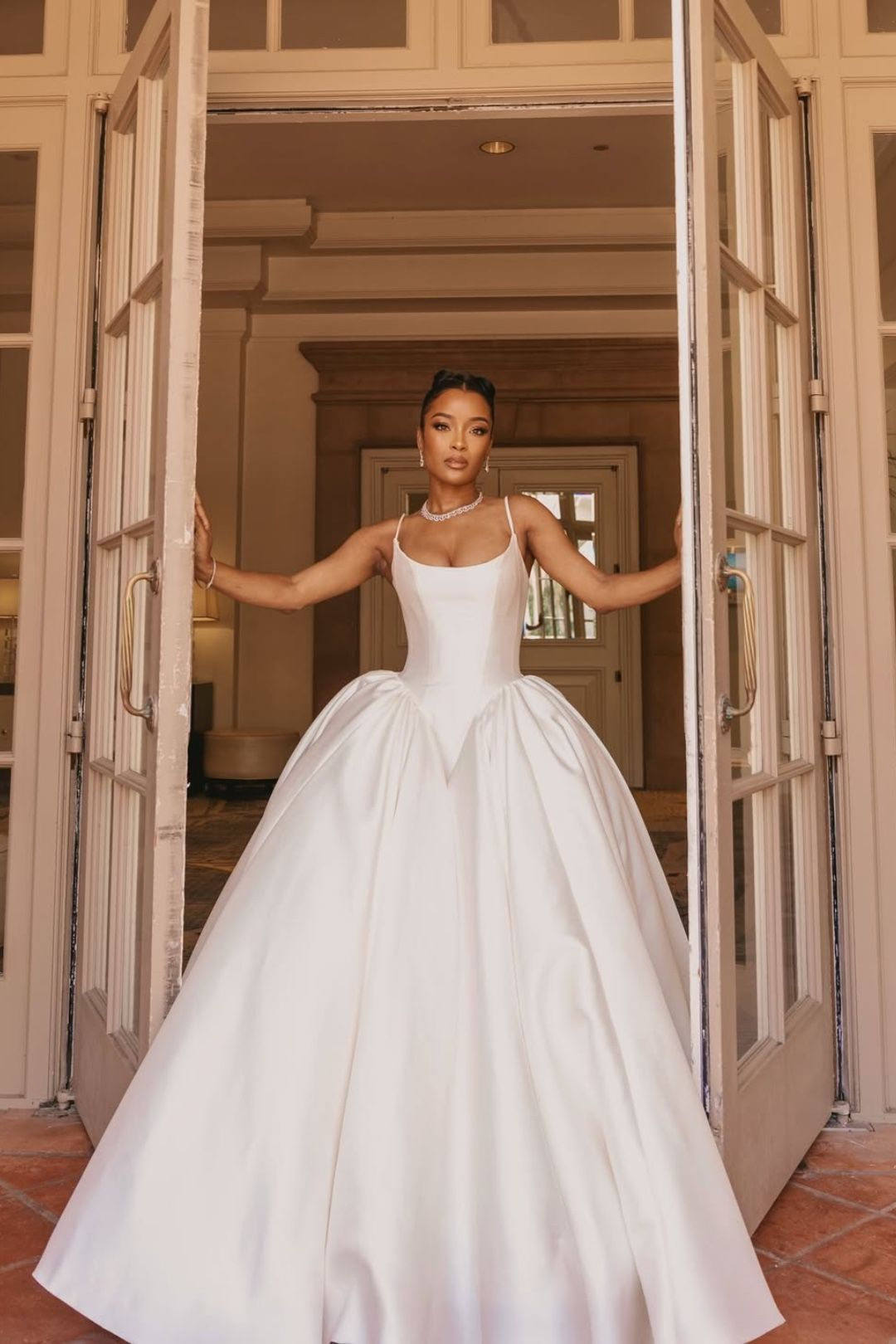 Spaghetti Straps White Wedding Dress Simple Bride Gown