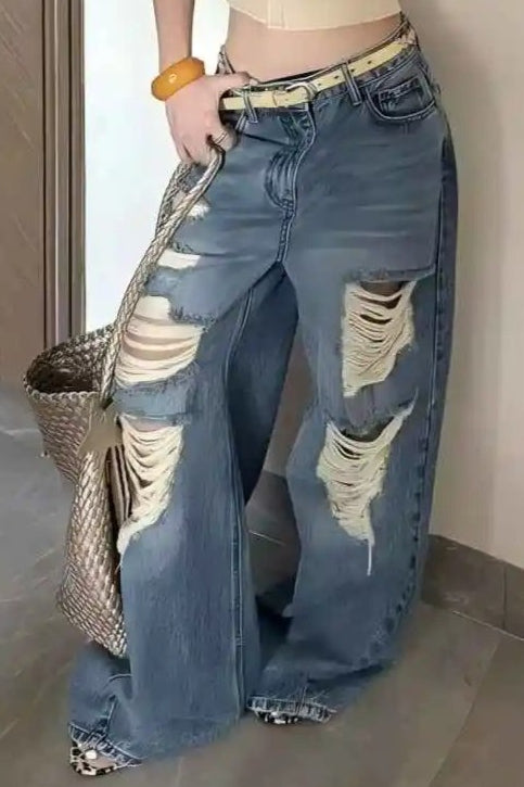Y2K Blue Streetwear Jeans