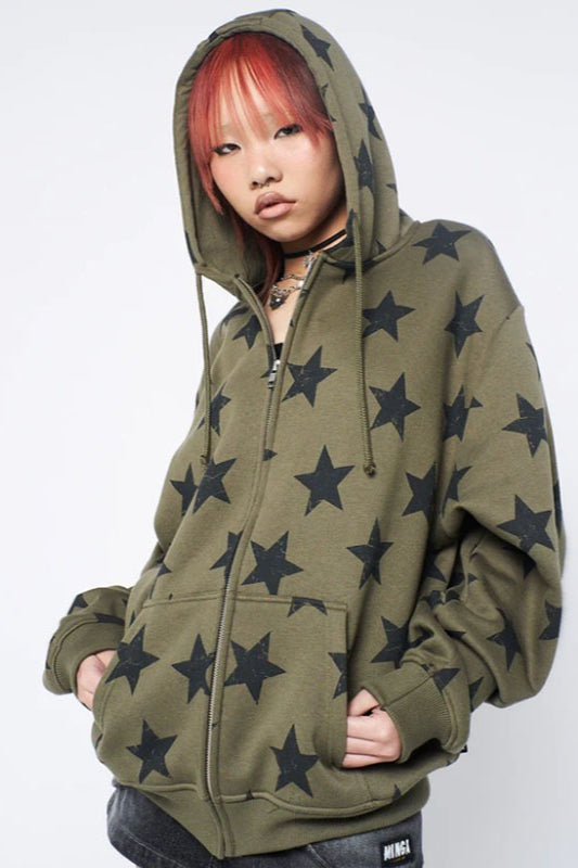 Casual Long Sleeve Zip Hoodie