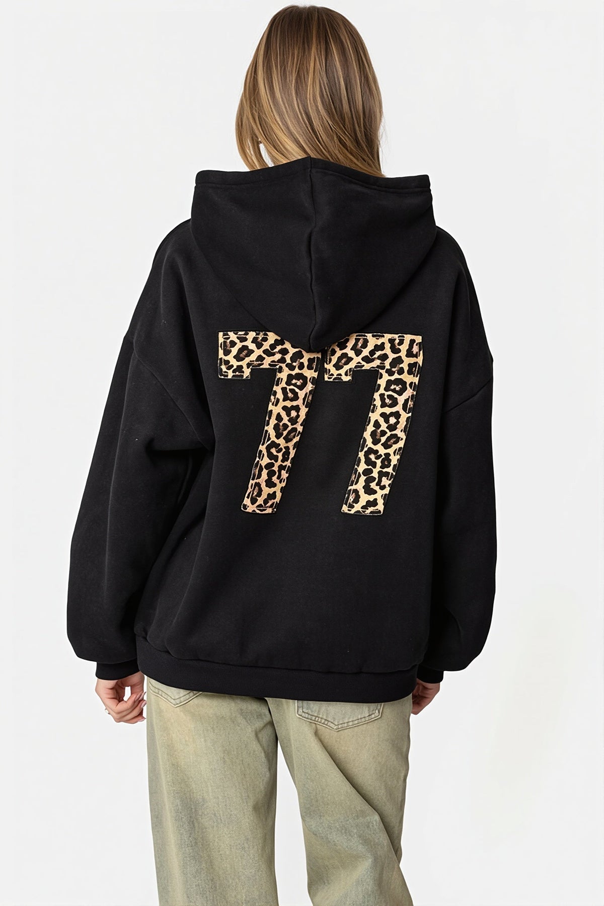 Number Graphic Oversized Pullover Hoodie 3