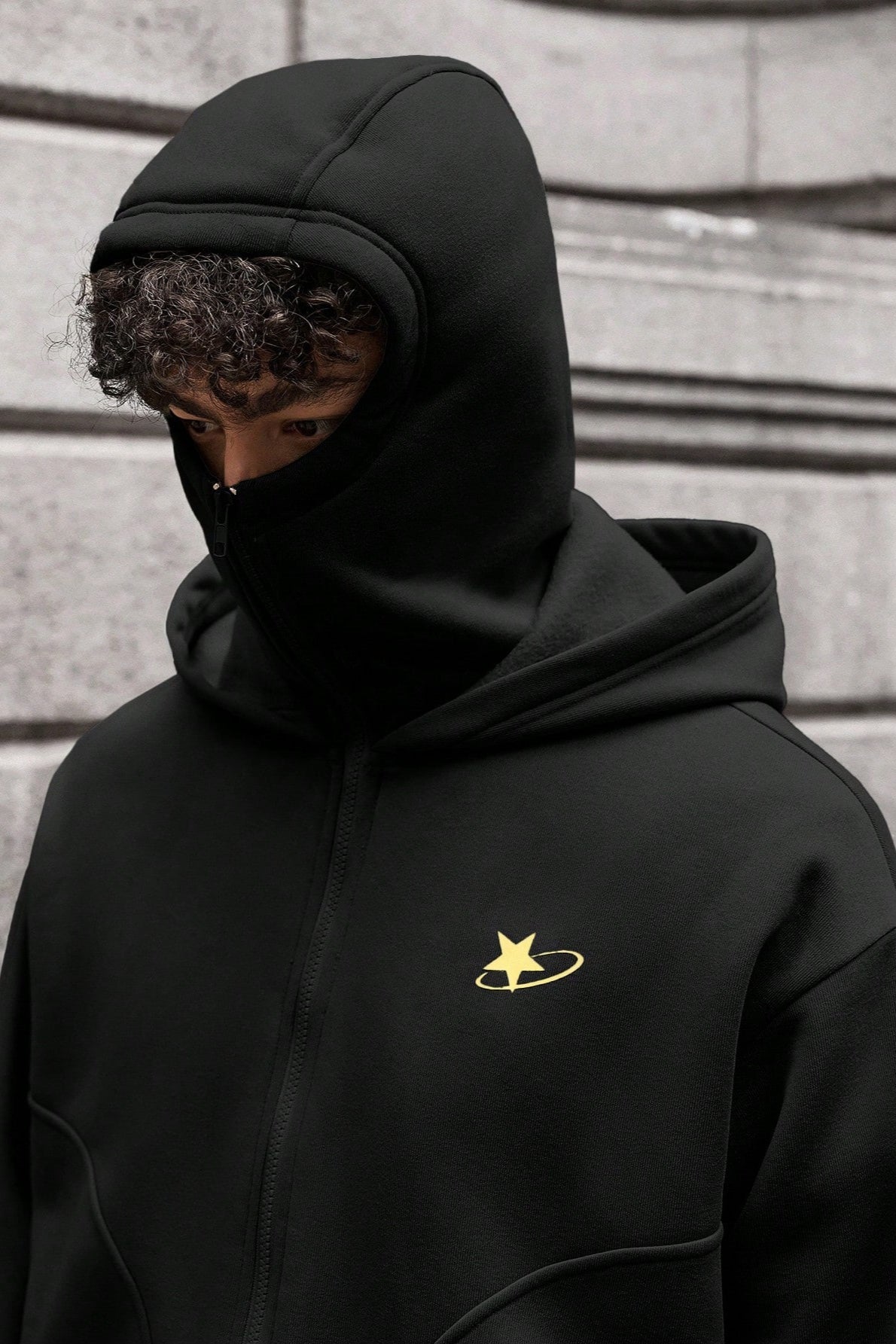 Star Detail Zip Hoodie