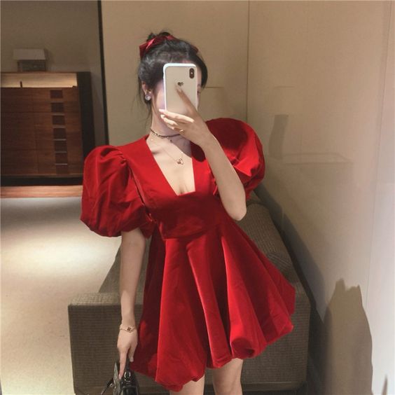 Red short homecoming dress - Fashionpara