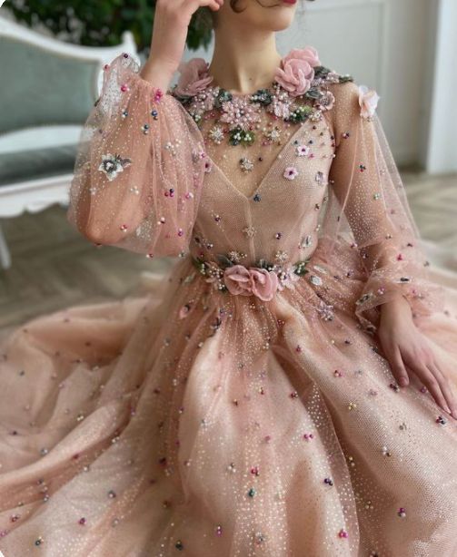 long A line prom dress evening dress - Fashionpara