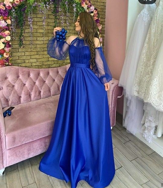 Blue Prom Dresses Elegant Long Formal Dress - Fashionpara