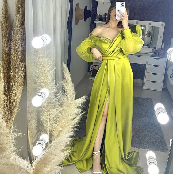 Green Prom Dresses Elegant Long Formal Dress - Fashionpara