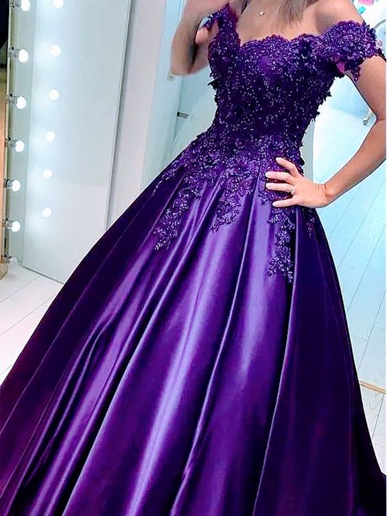 Purple Prom Dress Long Evening Gown Graduation Party Dress Formal Dress For Prom - Fashionpara
