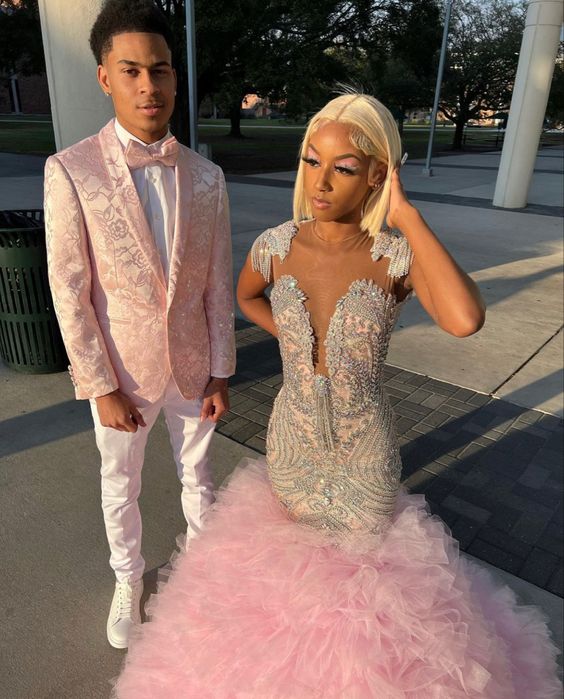 Stunning and Elegant Princess Party Wear Gown Pink Prom Dresses - Fashionpara