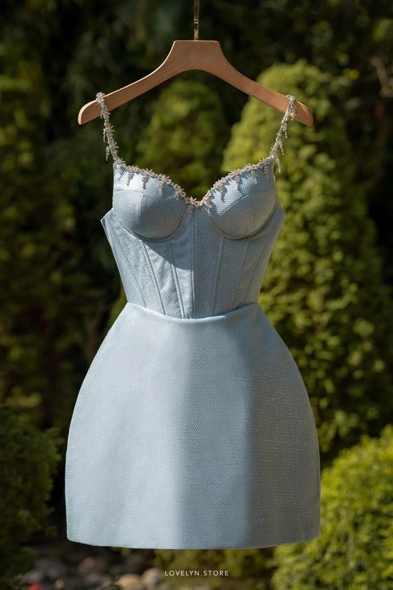 Blue Short Party Dress Homecoming Dresses - Fashionpara