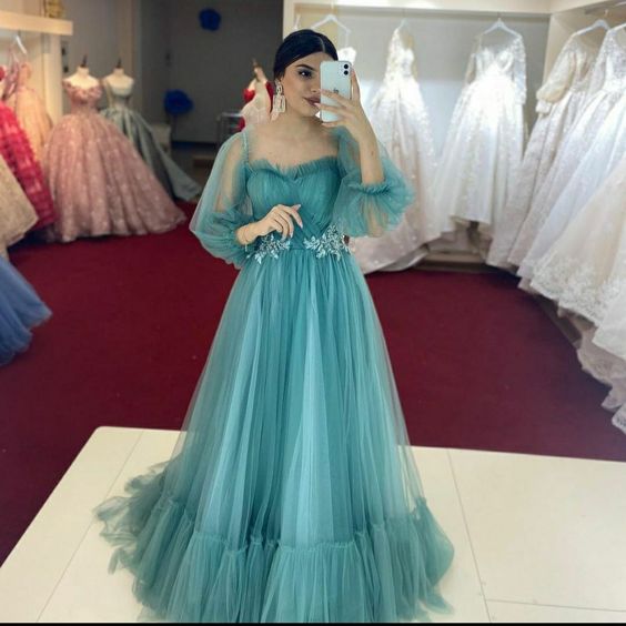 Green Formal Prom Dress, Party Dresses - Fashionpara