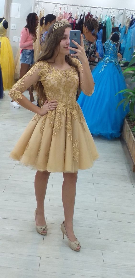 Lace Party Dress, Cute Short Graduation homecoming Dress - Fashionpara