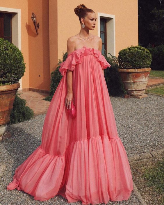 Pink long formal prom dress, long evening party Gown - Fashionpara