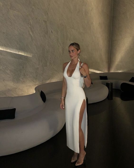 Sexy Prom Dress White Evening Gown Graduation Party Dress Formal Dress Dresses For Prom - Fashionpara