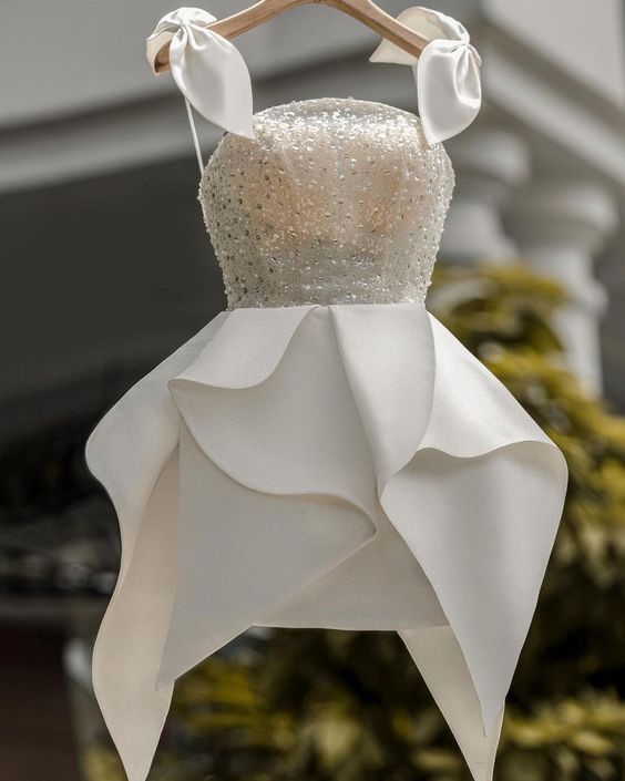 White Short Party Dress Homecoming Dress Short Wedding Dress