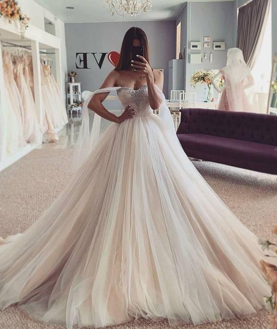 Long Wedding Dresses Sweetheart Neck Simple Cheap Prom Dress