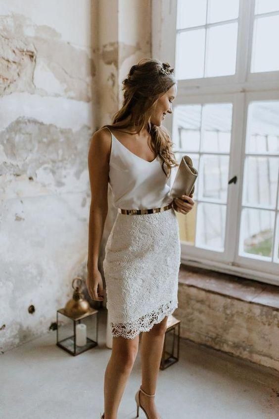 Satin And Lace Party Dress, Cute Short Graduation homecoming Dress - Fashionpara