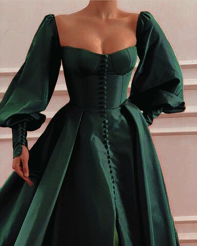 Long Green Prom Dresses, Formal Evening Dress - Fashionpara