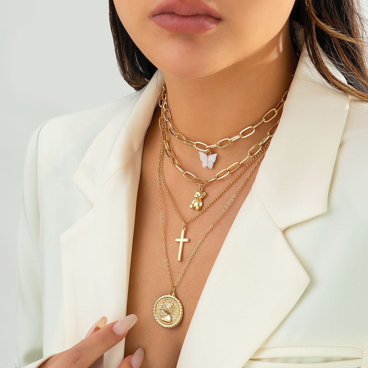 Stackable Set Chain Necklace