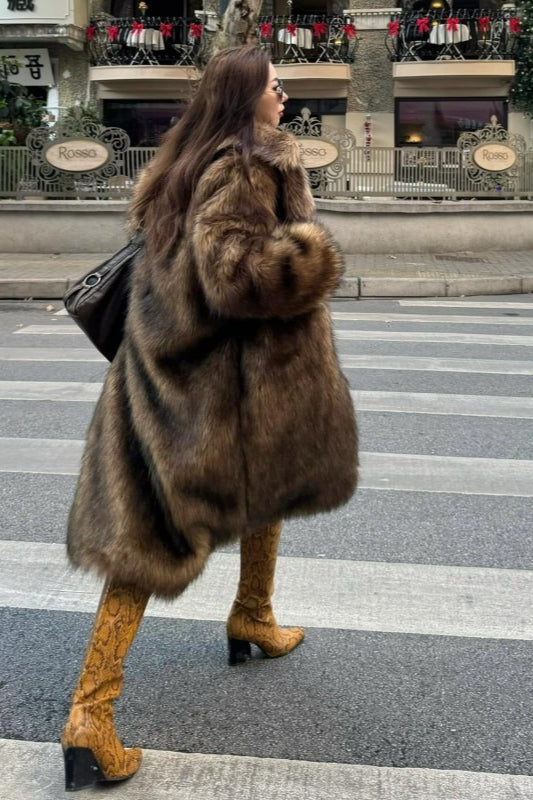 Spicy Girl Faux Fox Fur Thick Warm Oversized Coat
