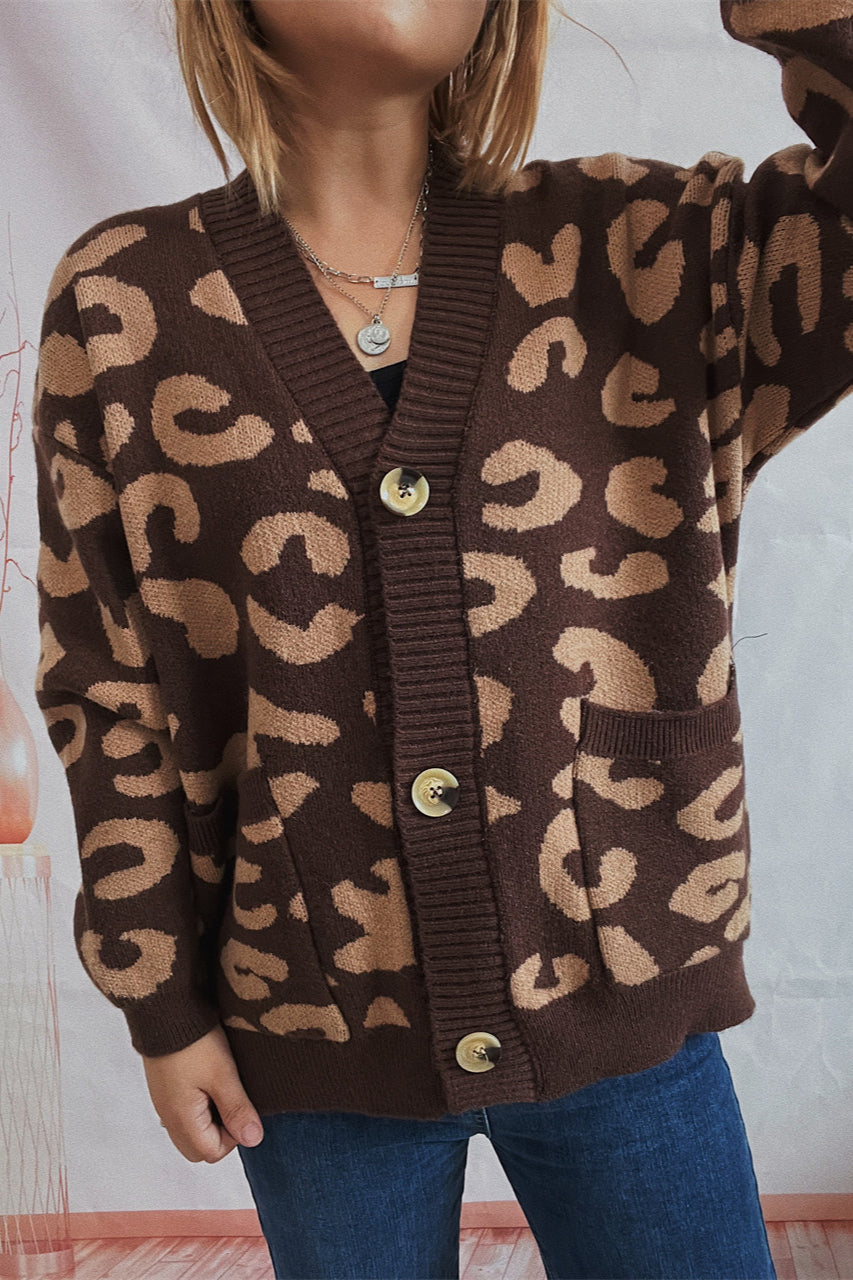 Stylish Leopard Print Long Sleeve Cardigan for Effortless Chic