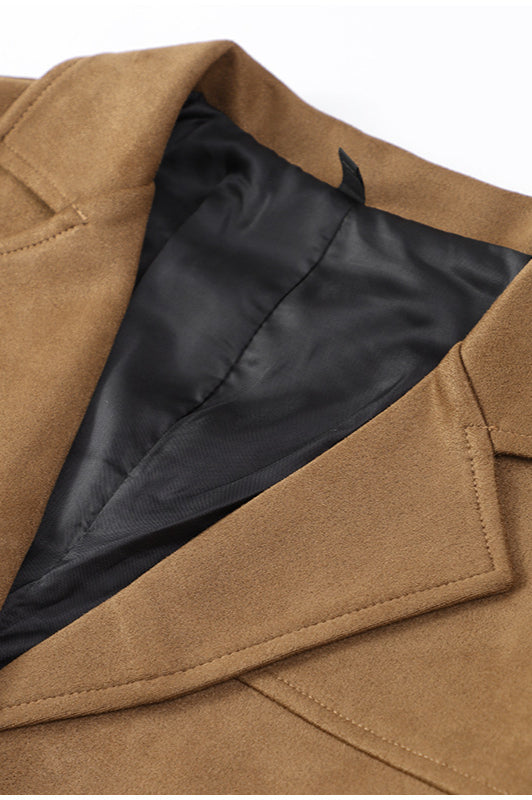 Belted Suede Longline Coat for Sophisticated Style and Comfort